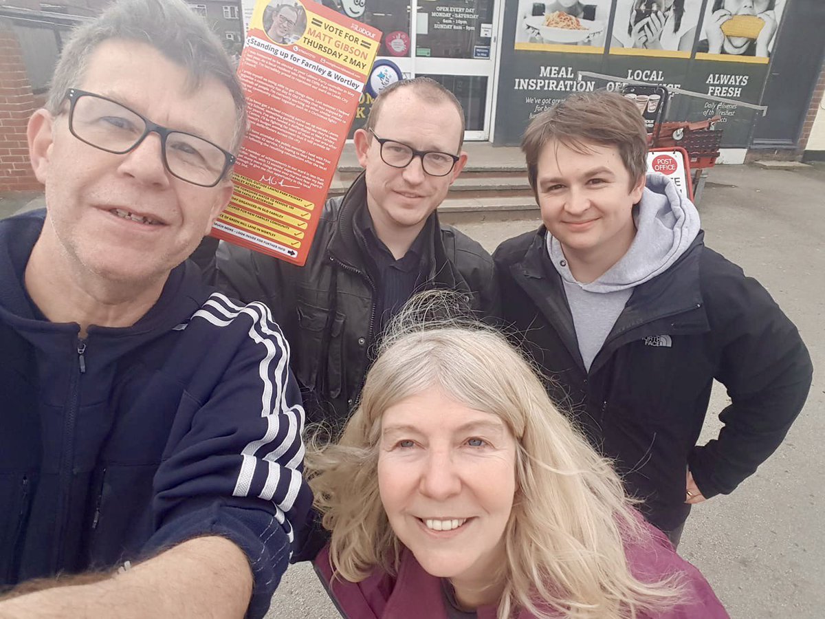 MarkJSewards's tweet photo. Nice morning out campaigning for Cllr Matt Gibson’s re-election in #Farnley &amp; #Wortley. 

We’re out campaigning again at 5:30pm, join us! https://t.co/IpZ3YgvgAN