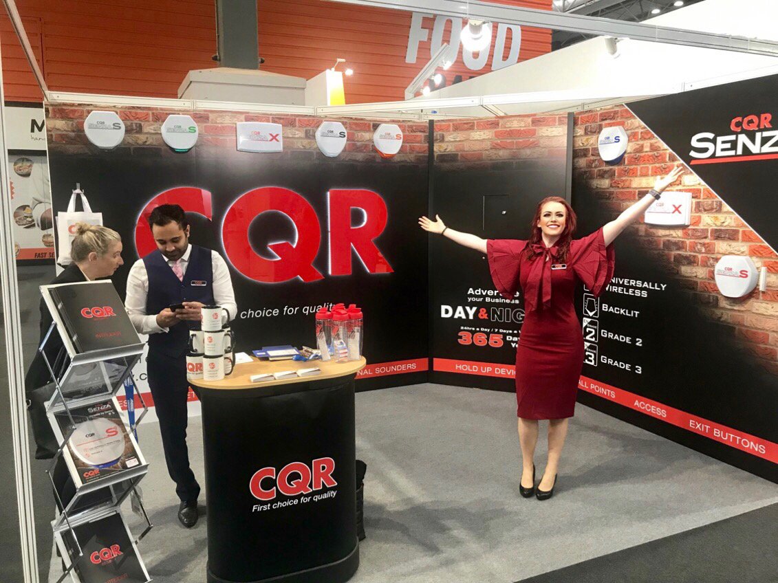 _CQR's tweet photo. Our sale guys doing a brilliant job at @SecurityEventUK - come an see us all on stand SE168.  If you want to see your logo on on off our sounders you can upload it to https://t.co/5YKBo5szV8 @KabirCQR @MarieAnneCQR @ChrisatCQR https://t.co/4Z0GlarckS