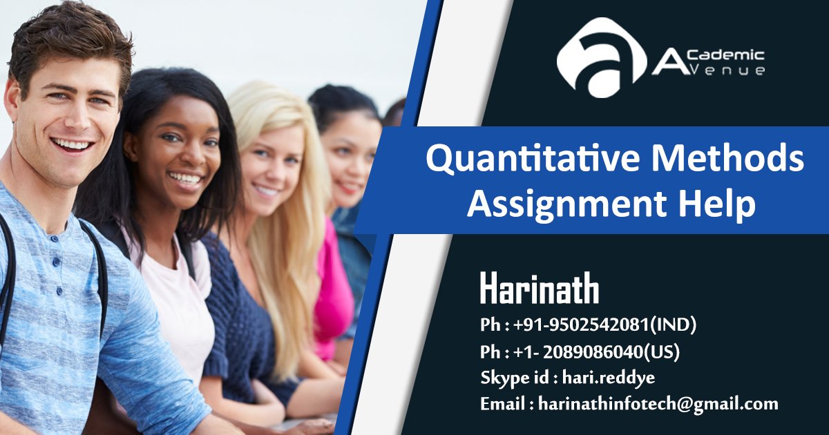 academic_avenue's tweet image. j.mp/2PJXJrX
#AcademicAvenue provides Quantitative Methods Assignment Help. Our Expert team of Assignment Help will help the students in getting good grades.
#AssignmentWritingHelpService
#BestWebsiteForAssignmentWriting
#AssistanceInTasksOfQuantitativeMethods