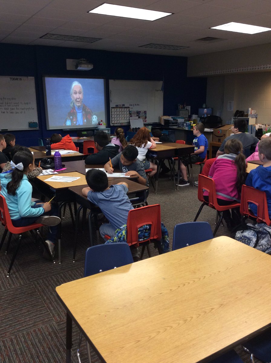 APurdyClassroom's tweet photo. @SkypeClassroom Global Skype Event with Dr. Jane Goodall. https://t.co/AgsKRrEDh2
