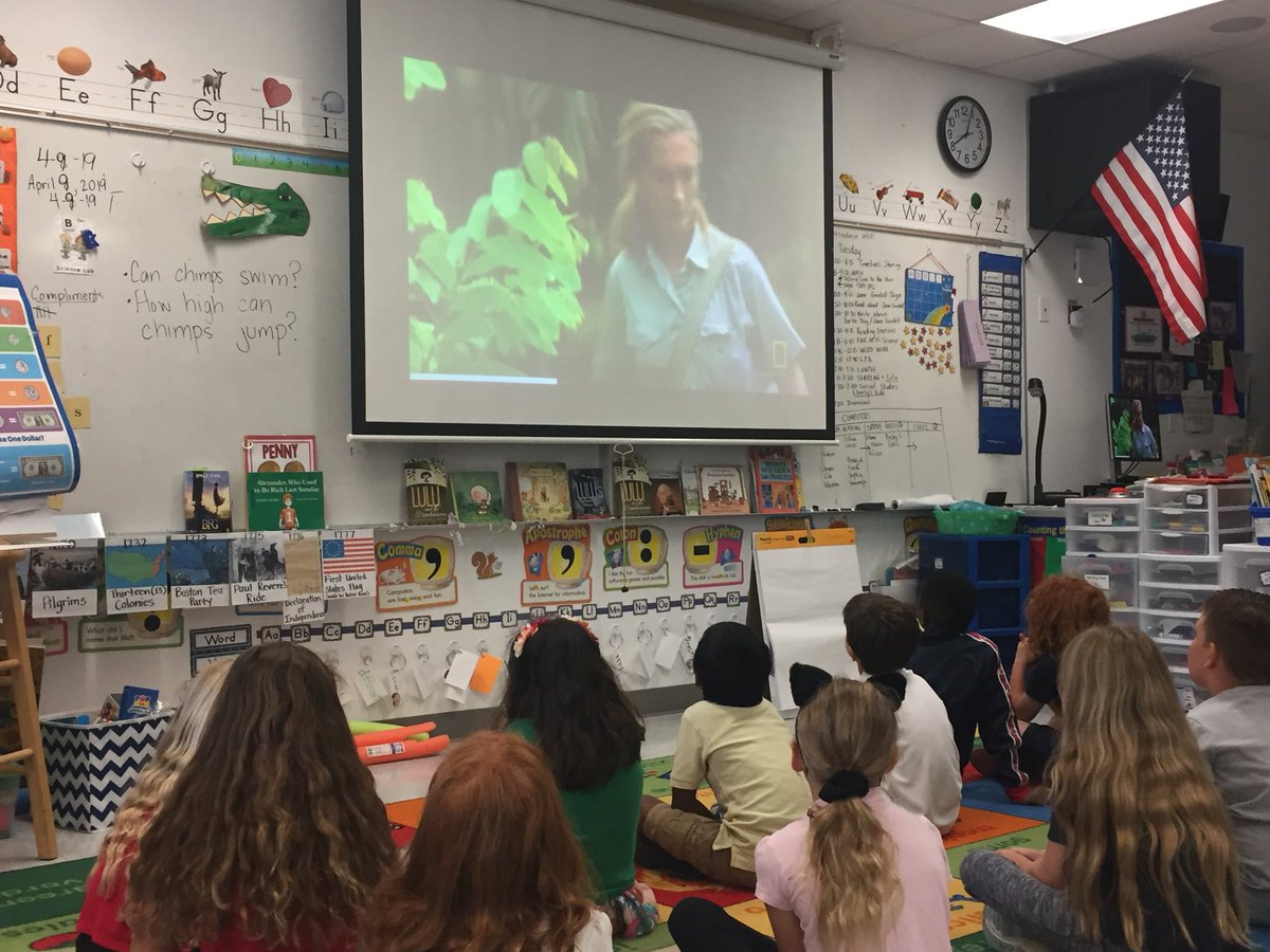 MrsBerlatsky's tweet photo. Becoming inspired by Dr Jane Goodall! @SkypeClassroom @RootsandShoots #VikingVoyage2019 #FirstiesCan #peacelovelearn https://t.co/M7TwTielh7