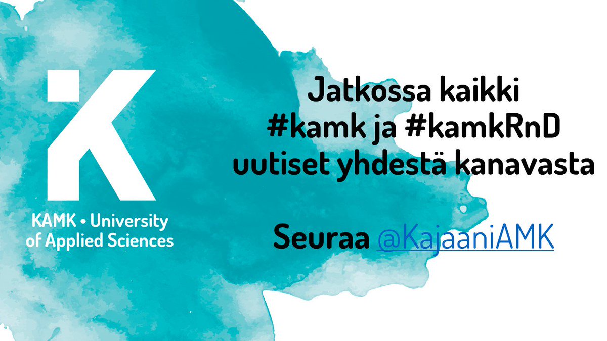 Seuraa <a href="/KajaaniAMK/">KAMK</a> 
#kamk #kamkRnD #uutiset #kuulumiset #kamkelämää