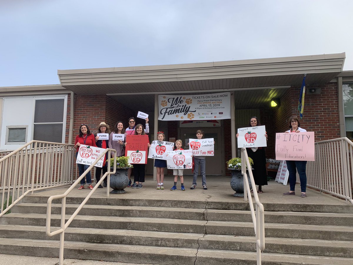 Red4edN's tweet photo. Percy Priest is Red for Ed! Get involved at your schools to show @MayorBriley how much we need fully funded schools! #Red4EdNash #fullyfundeducation #fundItCitySchools @MetroSchools https://t.co/6xYWVYttaM