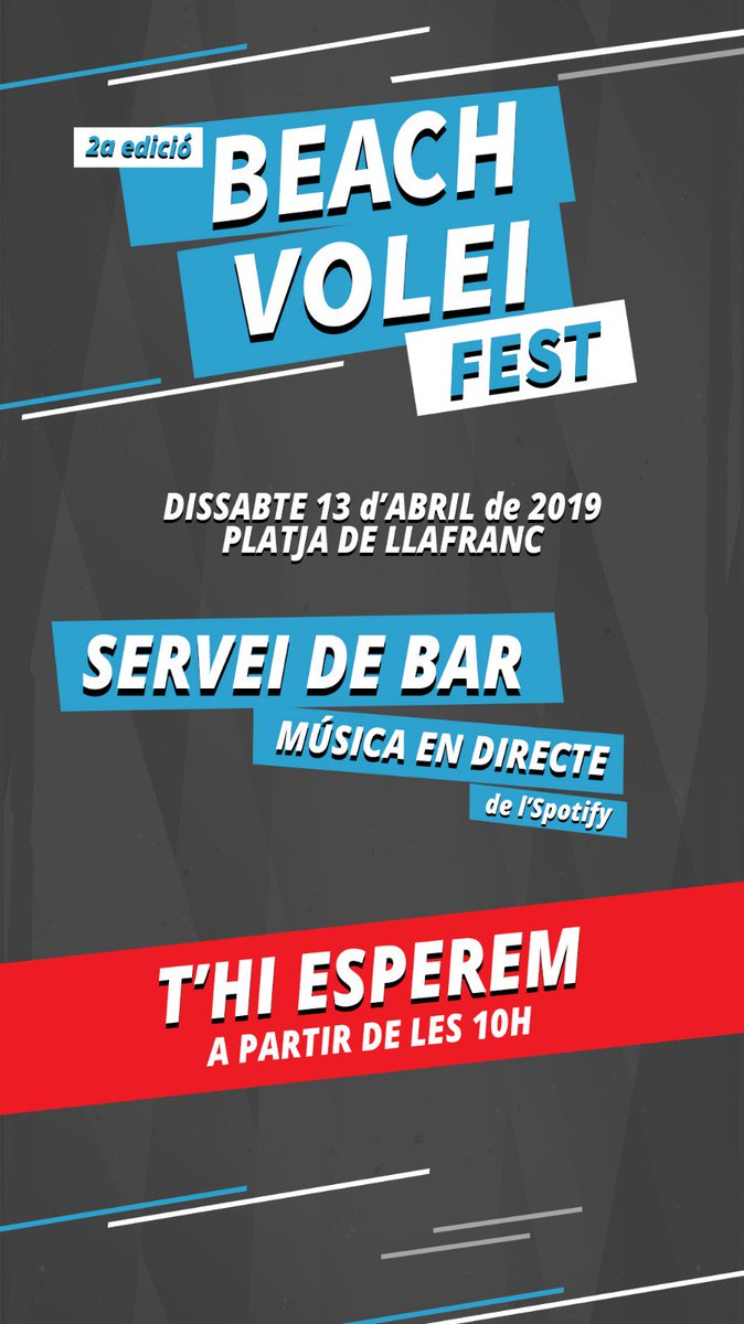 Us esperem aquest dissabte a la Platja de Llafranc al 2n Beach Volei Fest!! Esport, música, sol i bon ambient! #palafrugell #setmanesjoves #elstrompats #beachvoleifest <a href="/ajpalafrugell/">Ajunt. Palafrugell</a> <a href="/ipepempresa/">Promoció Econòmica Palafrugell</a> <a href="/RPalafrugellFM/">Ràdio Palafrugell</a>
