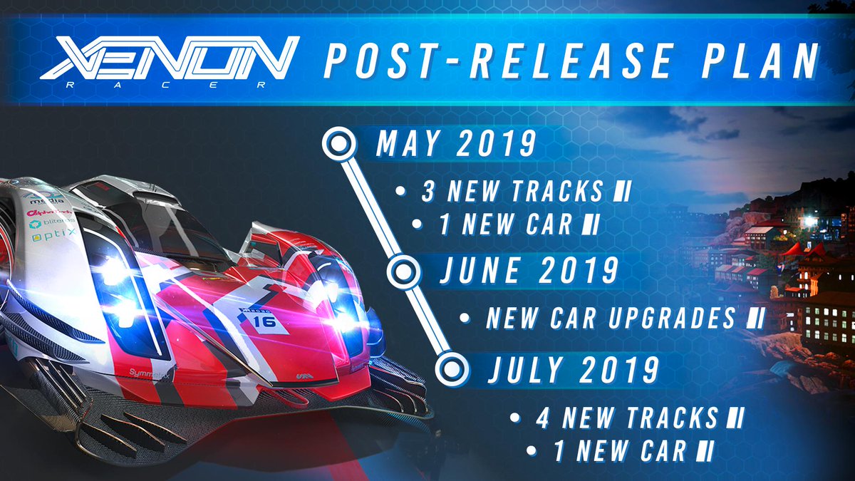 Tem mais atualizações vindo sobre conteúdo grátis de #XenonRacer em maio, junho e julho, assim como melhorias ao jogo! Fiquem atentos para mais detalhes 😁