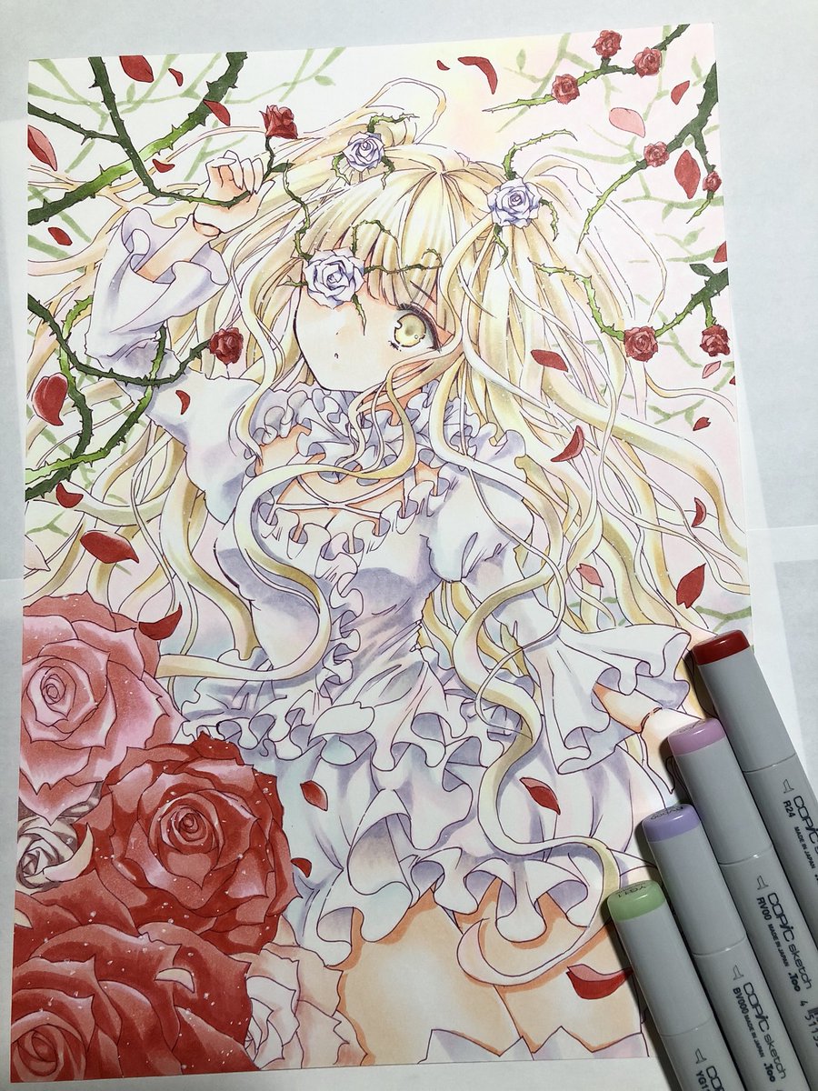 もたげ コピックできらきー描きました 美しき薔薇乙女 ローゼンメイデン 雪華綺晶 アナログ コピック もたげ コピックできらきー描きました 美しき薔薇乙女 ローゼンメイデン 雪華綺晶 アナログ コピック