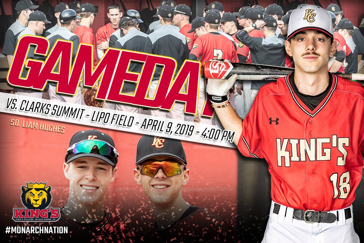 KingsMonarchs's tweet photo. BASE | MATINEE BASEBALL! #KingsBaseball will host Clarks Summit at home today at 4 PM in non-conference action. Come on out and support the boys on a mid-week matinee from Lipo Field! #MonarchNation https://t.co/VKa2nUNuql