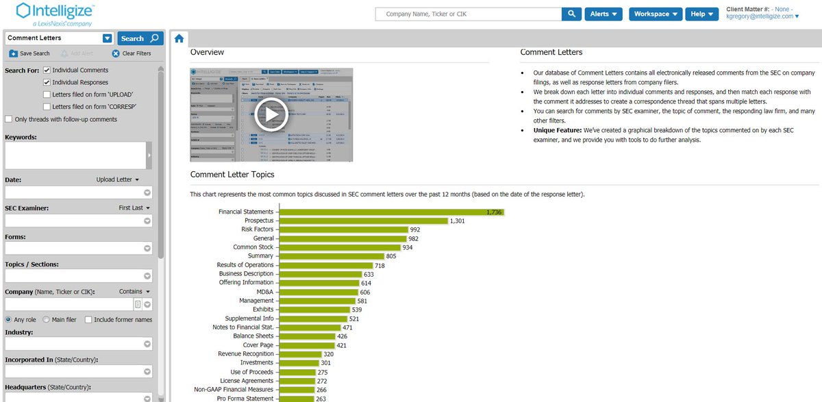 kjgregory1's tweet photo. Check out @Intelligize #commentletter application. You have a choice of being proactive or reactive when it comes to the SEC. We can help with both. Does your current provider do that? Be more proactive in 2019! @LexisNexis @RELXHQ https://t.co/bKmZTYnPRv