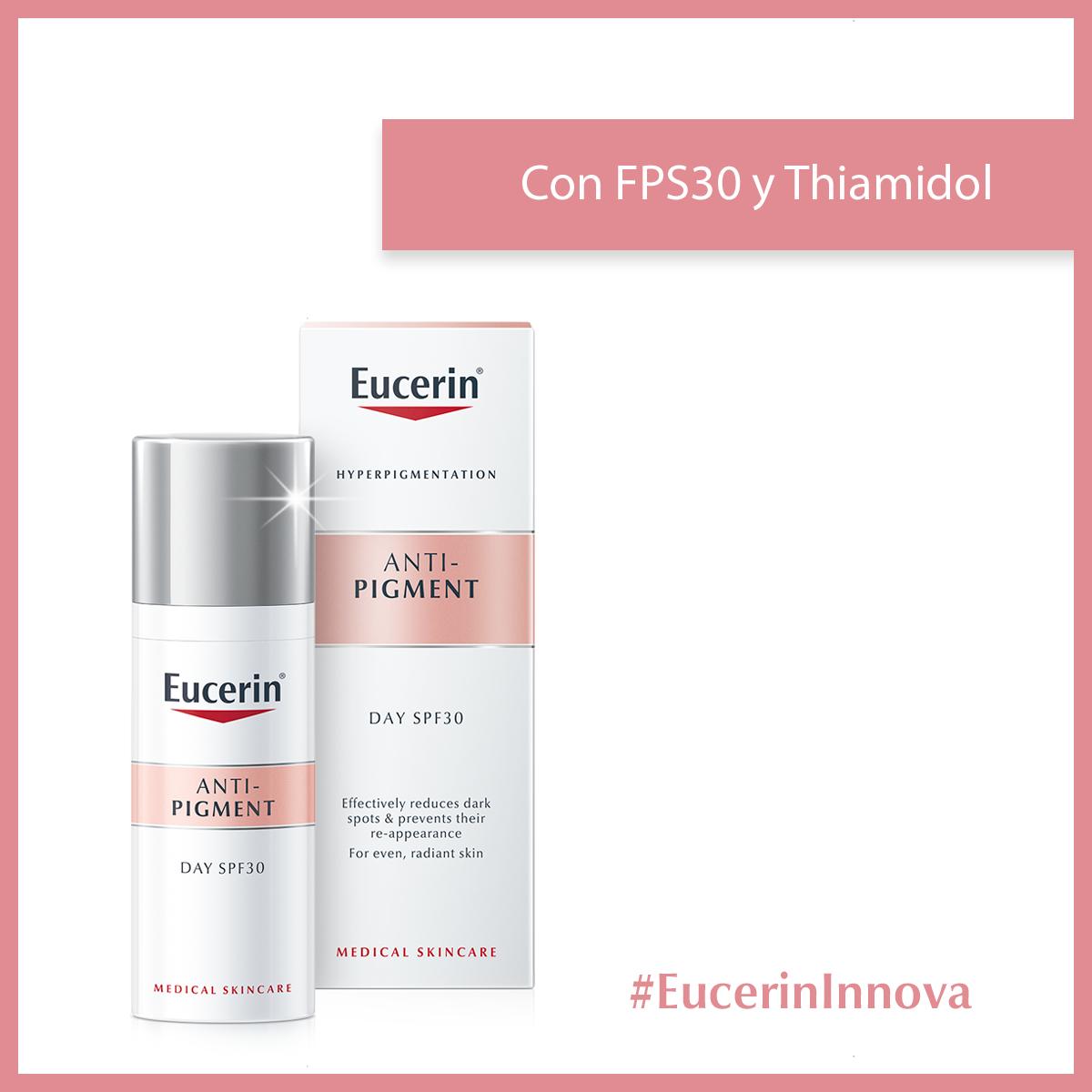 EucerinES's tweet photo. Con la llegada de la primavera, aumenta la exposición solar y con ella la sobreproducción de melanina. Previene y reduce las manchas con #Eucerin Anti-Pigment Día FPS 30. Descubre más sobre nuestra gama Anti-Pigment ➡ https://t.co/zzPNMnIjMy #EucerinInnova https://t.co/QDMIqc8Noq