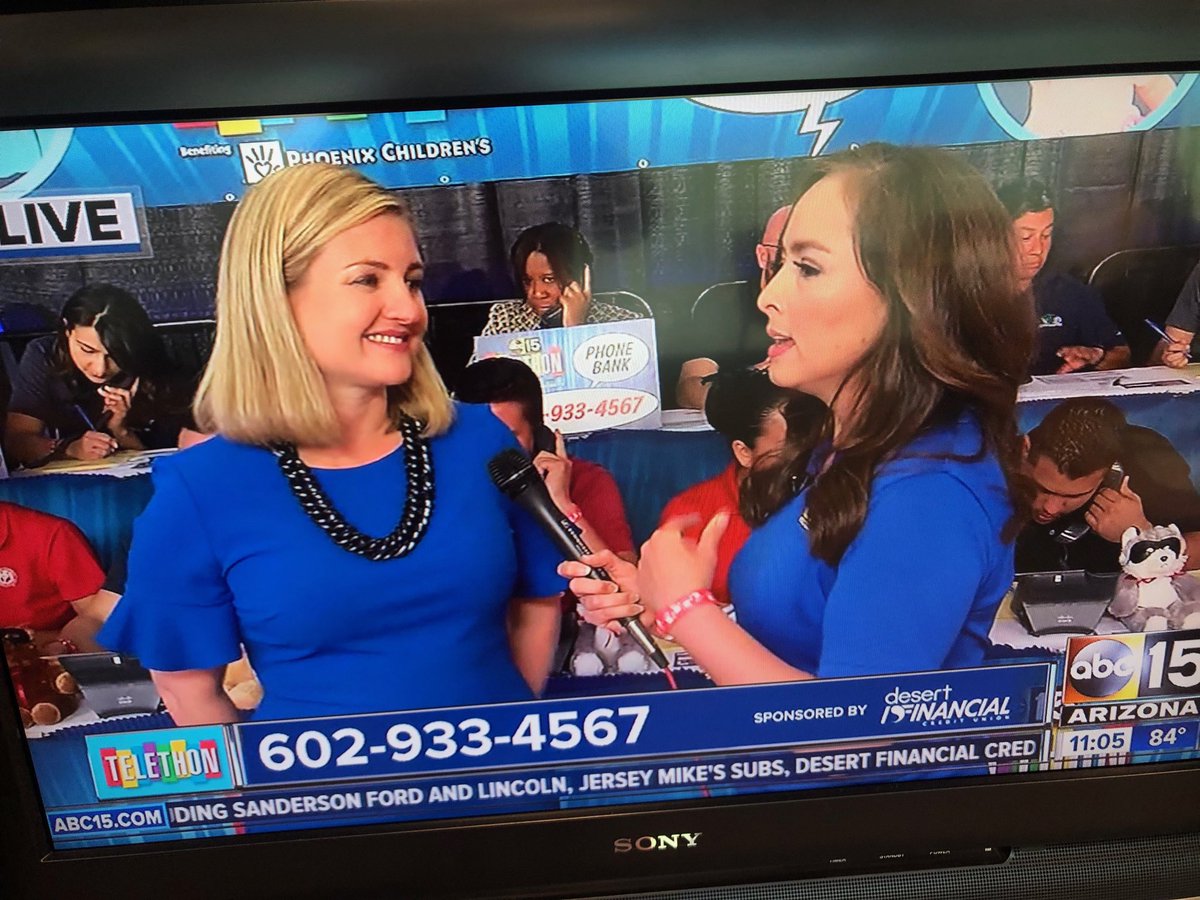 THANK YOU ⁦@KateWGallego⁩ for your support of the ⁦@abc15⁩ Telethon for ⁦@PhxChildrens⁩ #PCHeroes