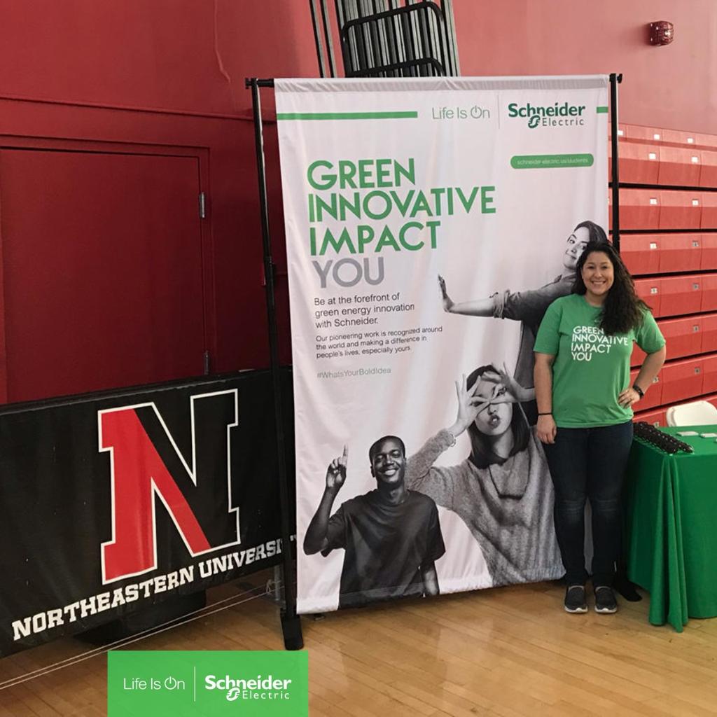 SE_Careers's tweet photo. Schneider Electric was proud to sponsor Northeastern University's #RISE2019 Expo. Our #SEGreatPeople had a great time meeting inspiring students and hearing so many bold ideas ๐ #GotResearch @Northeastern @NortheasternATS @NortheasternCOE @CEE_NEU @CRIatNU https://t.co/FdgGcneIcQ
