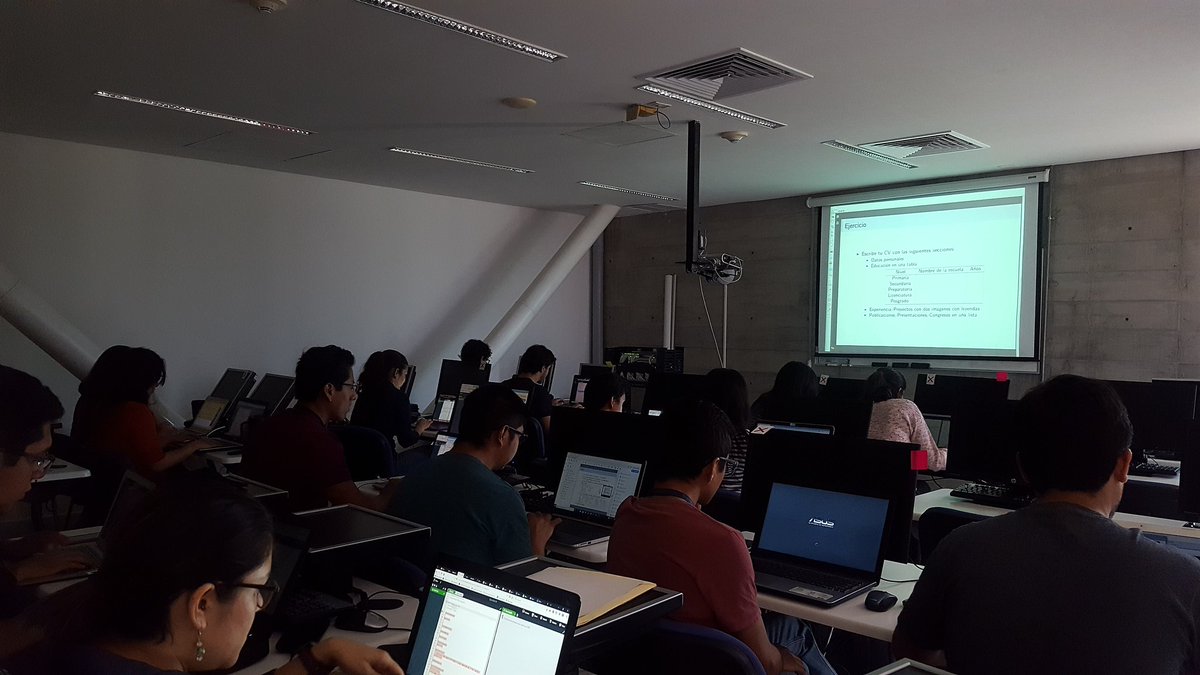 CDQuintoC's tweet image. Happy to spend this week teaching #Latex, @overleaf and @mendeley_com to students at @langebiomx #WomenCoding #WomenInSTEM. (First group of 2!!)