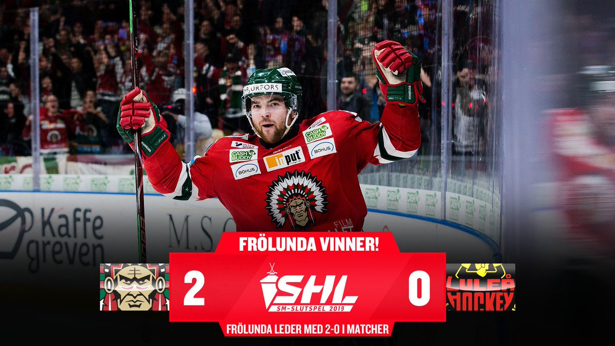 frolunda_hc's tweet photo. VINST! Vi besegrar Luleå med 2-0 och utökar ledningen i matchserien till samma siffror. HÄRLIGT! #framåttillsammans https://t.co/b6NkwqVEMo