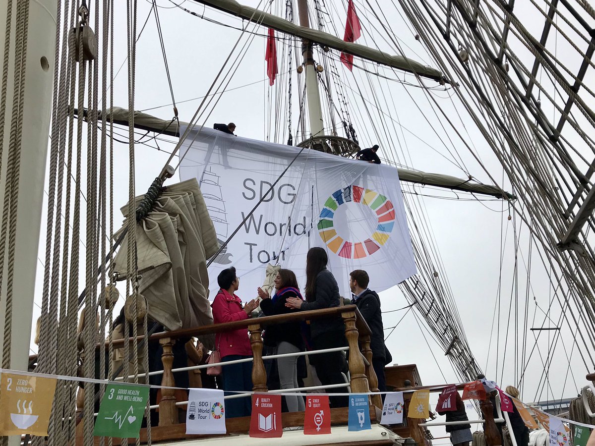 At kickoff in New York City of #SDGWorldTour, on clipper <a href="/Stad_Amsterdam/">Stad_Amsterdam</a>, #KingdomNL supported this initiative for the world trip to promote the <a href="/UN/">United Nations</a> #SDGs starting in 2020 at <a href="/Sailamsterdam/">SAIL 2025</a> #Getonboard #setsail4SDGs