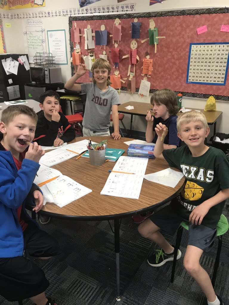 Shillingburgtr's tweet photo. Celebrating the end of our book, “How to Eat Fried Worms”! #yum!
@ElementaryFord https://t.co/FoDaTJbvZ7