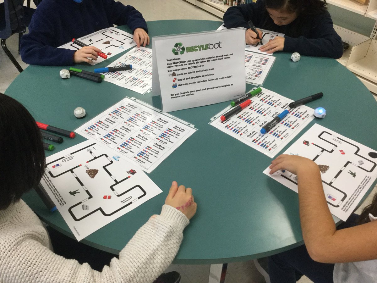 marinelli_tl's tweet photo. Using #Chromebooks & #Ozobots to learn about our precious #Earth #CleanEnergySources & #PlasticPollution in the LibraryLC @StAnneCES @YCDSBlibraries https://t.co/ycjAeWde85