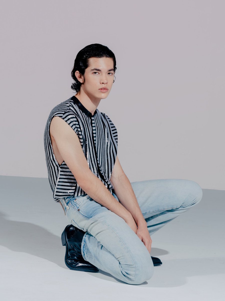 conangray's tweet image. ya boi in saint laurent for @papermagazine