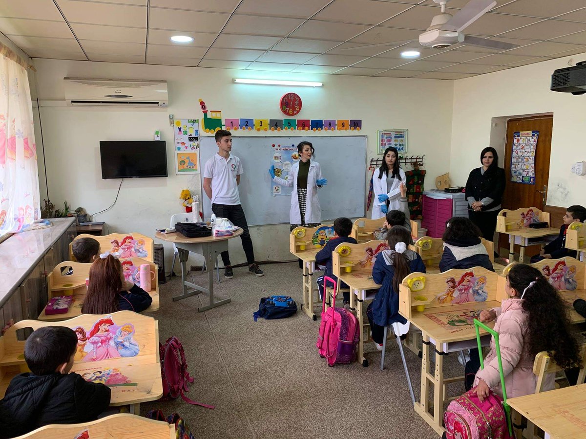 KDHO_Official's tweet photo. The 2nd 6th April KDHO's activity at Peshawa School - Suleimany
for ( giving instructions- Egg in cola Expriment-Papers paint of good And Bad Food For teeth- Fluoridation for more than 150 kids )
#KDHO #10kSmiles #WOHD19 #IADS #FDI #SayAhh #ActonMouthHealth https://t.co/Z4C4Kg2T5U