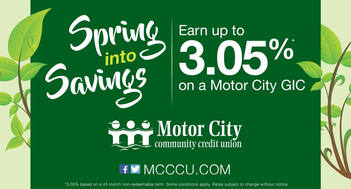 🌿Spring into our incredible savings this season! Come in to your Motor City Community Credit Union so that you can take full advantage of these terrific rates.🌿