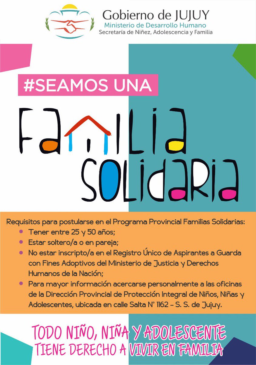 Vos pódes ser una Familia Solidaria 
<a href="/Gobiernodejujuy/">Gobierno jujuy</a>  @natysarapura