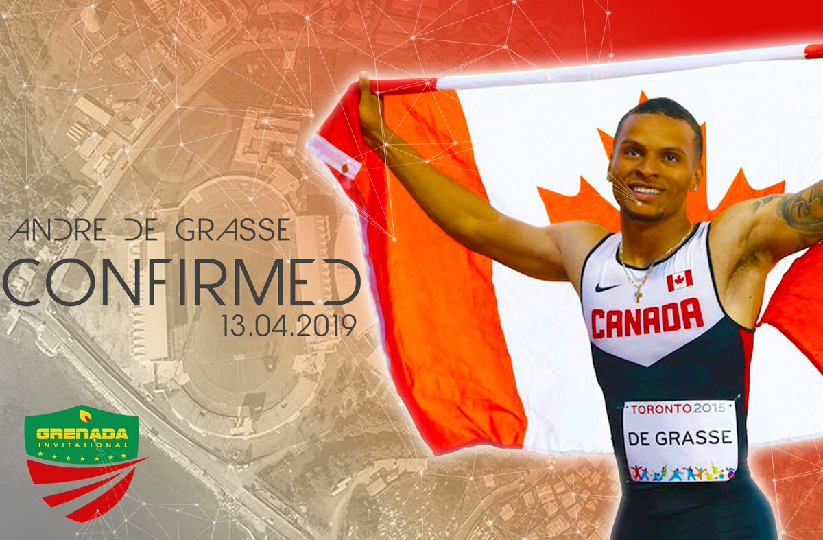 grenadainvi's tweet photo. Andre De Grasse has officially been confirmed to participate in Grenada Invitation 2019 https://t.co/je6SBwiU97