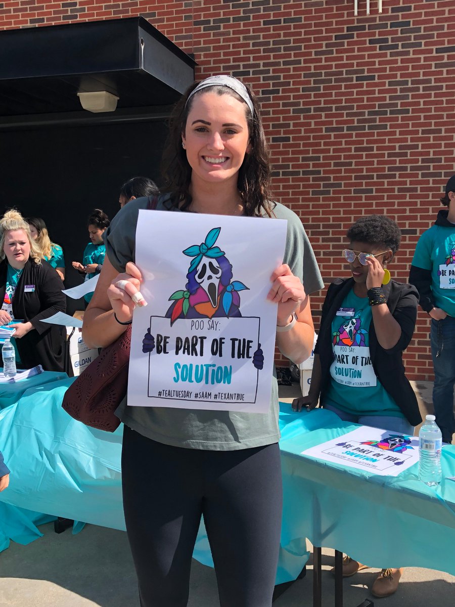 TarletonSports's tweet photo. Tarleton student-athletes are proud to support Teal Tuesdays recognizing Sexual Assault Awareness & Prevention Month. #TurnTexasTeal #SAAPM2019 https://t.co/oaeJimjWKs