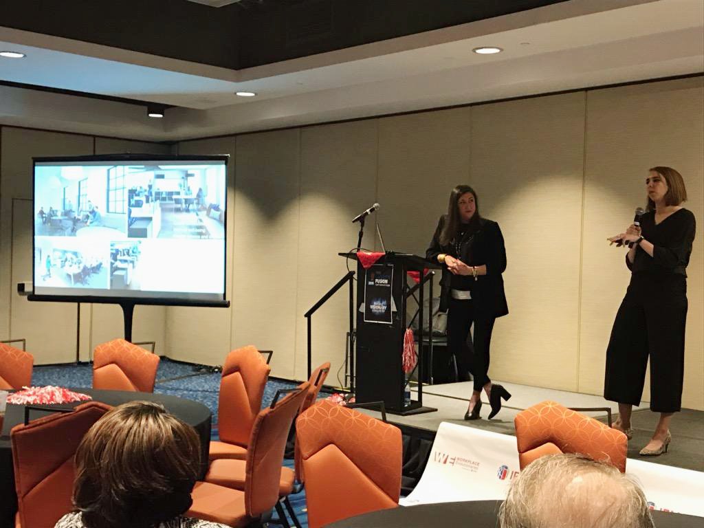WEworkplace's tweet photo. WE got an early start today! Day 2 of "Facility Fusion Atlanta" #WEFF19
Kicking the day off right with @HOKNetwork Betsy Nurse, Senior Prinicpal, Director of Interiors and Danielle Schmitt, Senior Associate, Project Manager #OpenPlans #Design #Workplace #IFMAFF19 https://t.co/PHvFmMFNmq