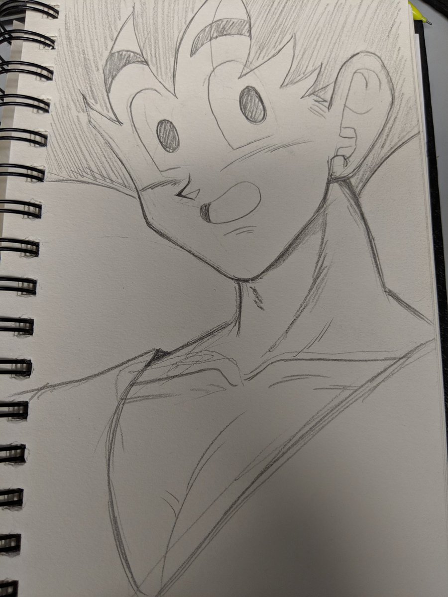 Little extra time on my break so here's a younger Goku sketch 