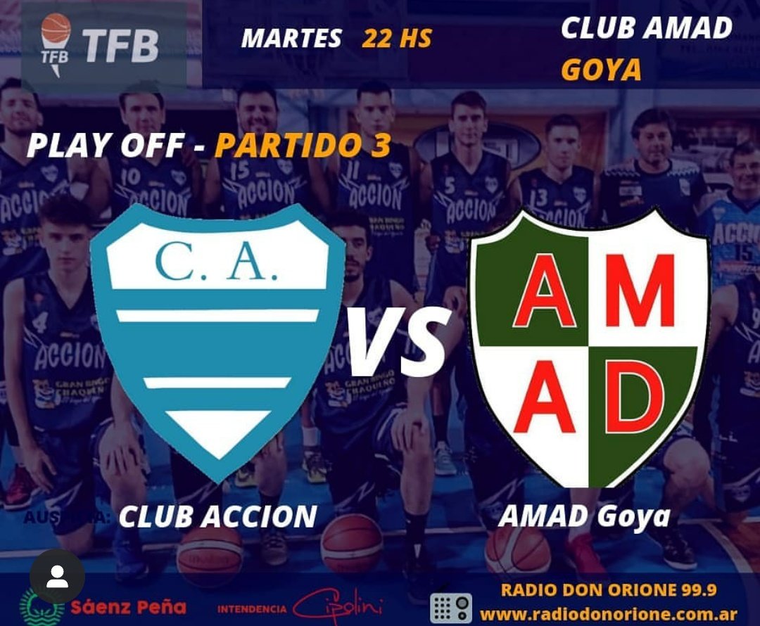 💙💙ATENCION CELESTES💙💙
EL DIA DE HOY ESTAMOS VISITANDO A <a href="/AmadGoya/">AMAD GOYA</a> POR EL TERCER PARTIDO DE PLAYOFF, CON LA SERIE IGUALADA (1-1) DONDE NO HAY QUE DEJAR DE ALENTAR Y SEGUIR DEJANDO TODO QUE SE PUEDE!! #VAMOSCELESTE
Mas tarde estaremos subiendo el link del partido.