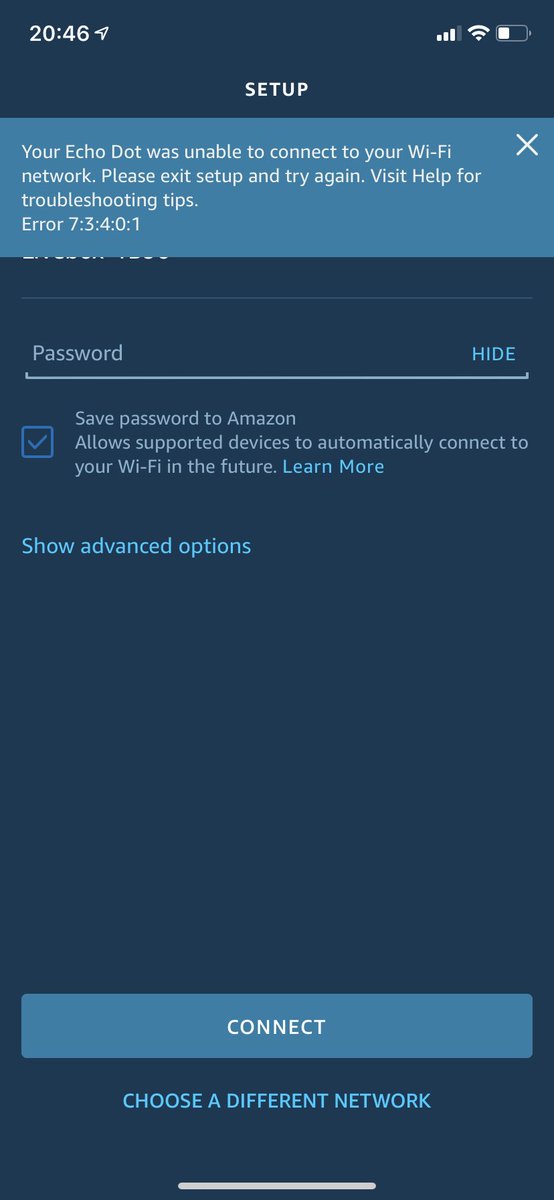 RBoymerc's tweet photo. @alexa99 just moved to Paris and my Alexa dot which worked perfectly in London and a few days in Paris keeps giving this error (pic). Can you please help? https://t.co/bBmWZP6WJk