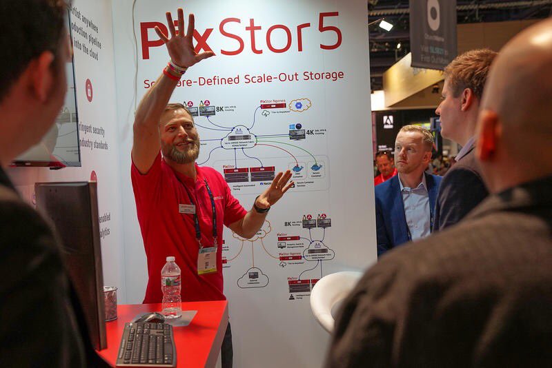 PixitMedia's tweet photo. Good morning Day 2 @NABShow! So much excitement about our #PixStor5. Pop by SL5724 for our complete #AnyK demo with #cloud search & #security supported by @ExceleroStorage @bostonlimited @intel @mellanoxtech @Google @awscloud @IBM https://t.co/TkmsG26K9d
