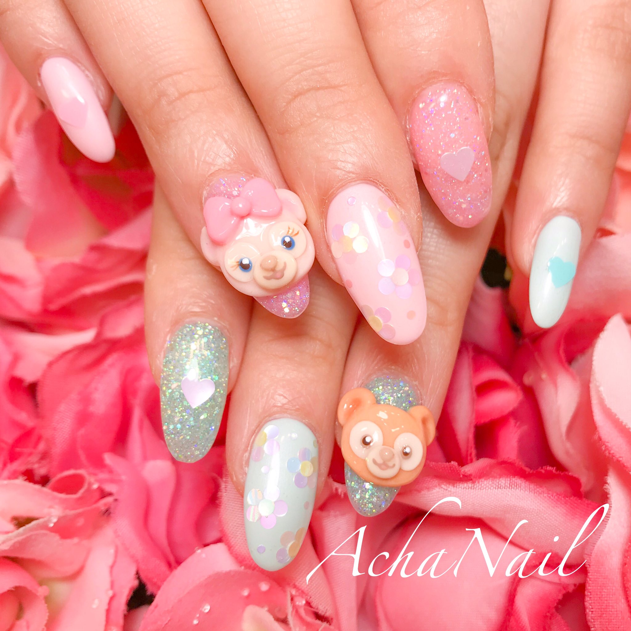 ネイリストasami Achanail ダッフィーとシェリーメイ T Co Fb2vyzcvya ネイル ジェルネイル フィルイン 南池袋 池袋 池袋ネイルサロン ネイルデザイン ダッフィーネイル ダッフィー シェリーメイ シェリーメイネイル キャラクター