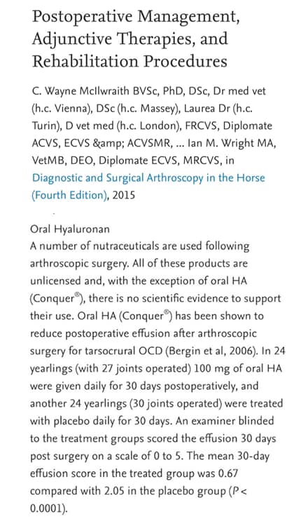 Kinetic_Vet's tweet photo. Conquer, clinically proven to reduce joint swelling as published in ‘Diagnostic &amp; Surgical Arthroscopy in the Horse’.  #Conquer #jointswelling #ConquerWorks #ConquerJointSwelling https://t.co/ZPGD24e13r