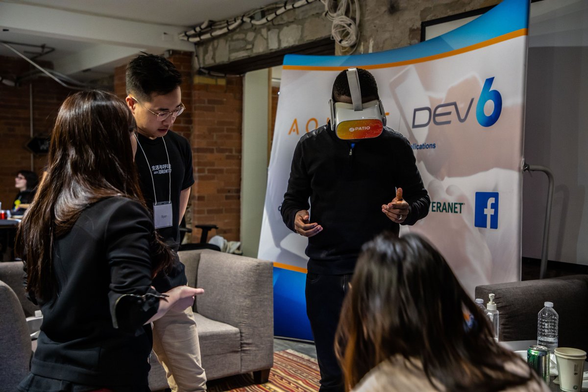 AquentDEV6's tweet photo. The challenge of the @DevCToronto Oculus Hackathon was to build a VR experience on the theme of community, and everyone did a great job! If you're looking to get involved in a developer community, feel free to join our Developer Circles Toronto group on Facebook. https://t.co/2fmh8FtMGw
