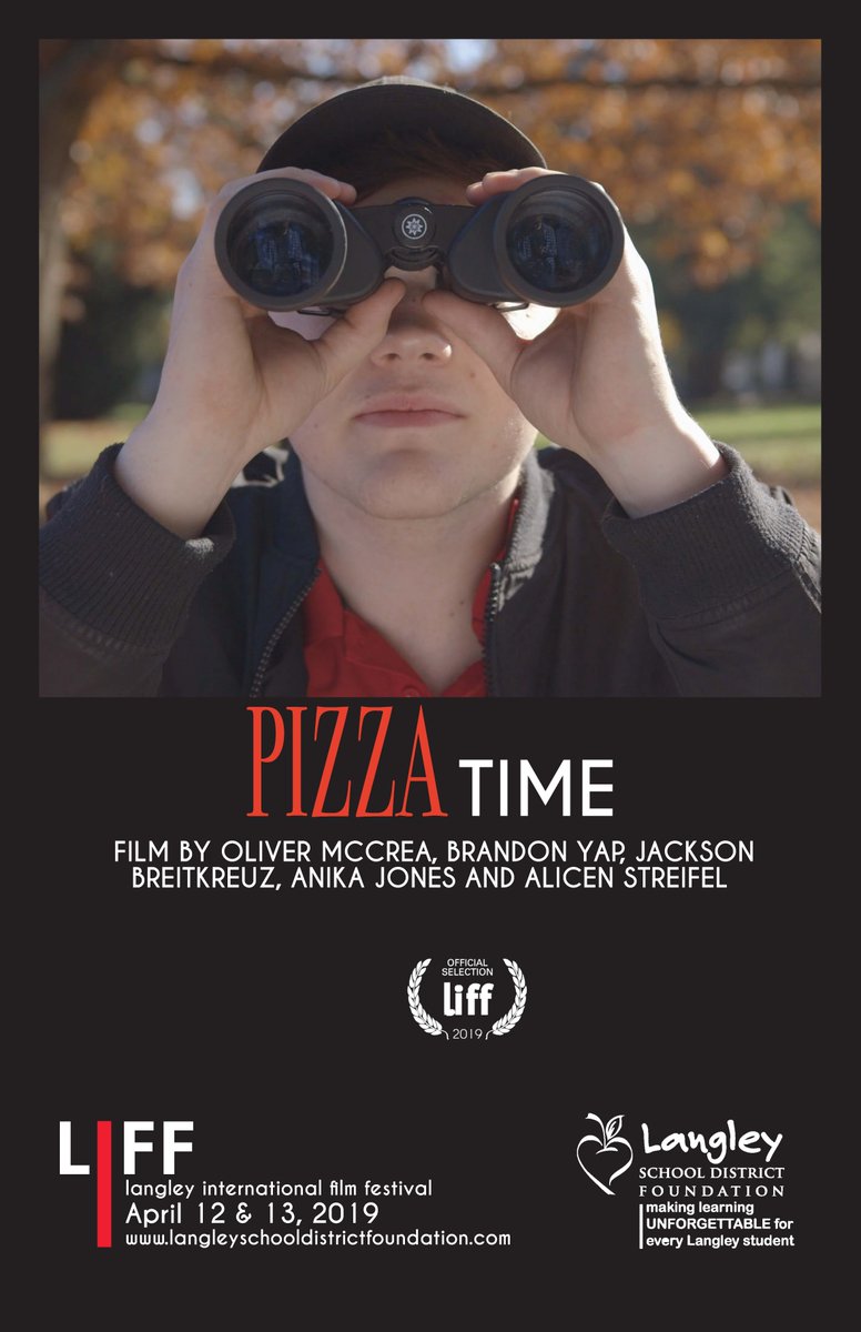 LangleySchools's tweet photo. Reason 4/22 why you’ll want to come to this year’s @SD35Foundation Langley International Film Festival. PIZZA TIME. For info: https://t.co/vQLKufKrBp https://t.co/2uRdcBsX80