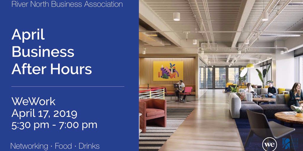 GreaterRNBA's tweet photo. Come and enjoy delicious empanadas by @IrazuChicago and drinks by @Crafty_delivers while you #network and get exclusive tours of one of @WeWork's newest #RiverNorth locations. #RNBA #BusinessAfterHours Register: https://t.co/1W0RAvHFgG https://t.co/NIR7cNfFzZ