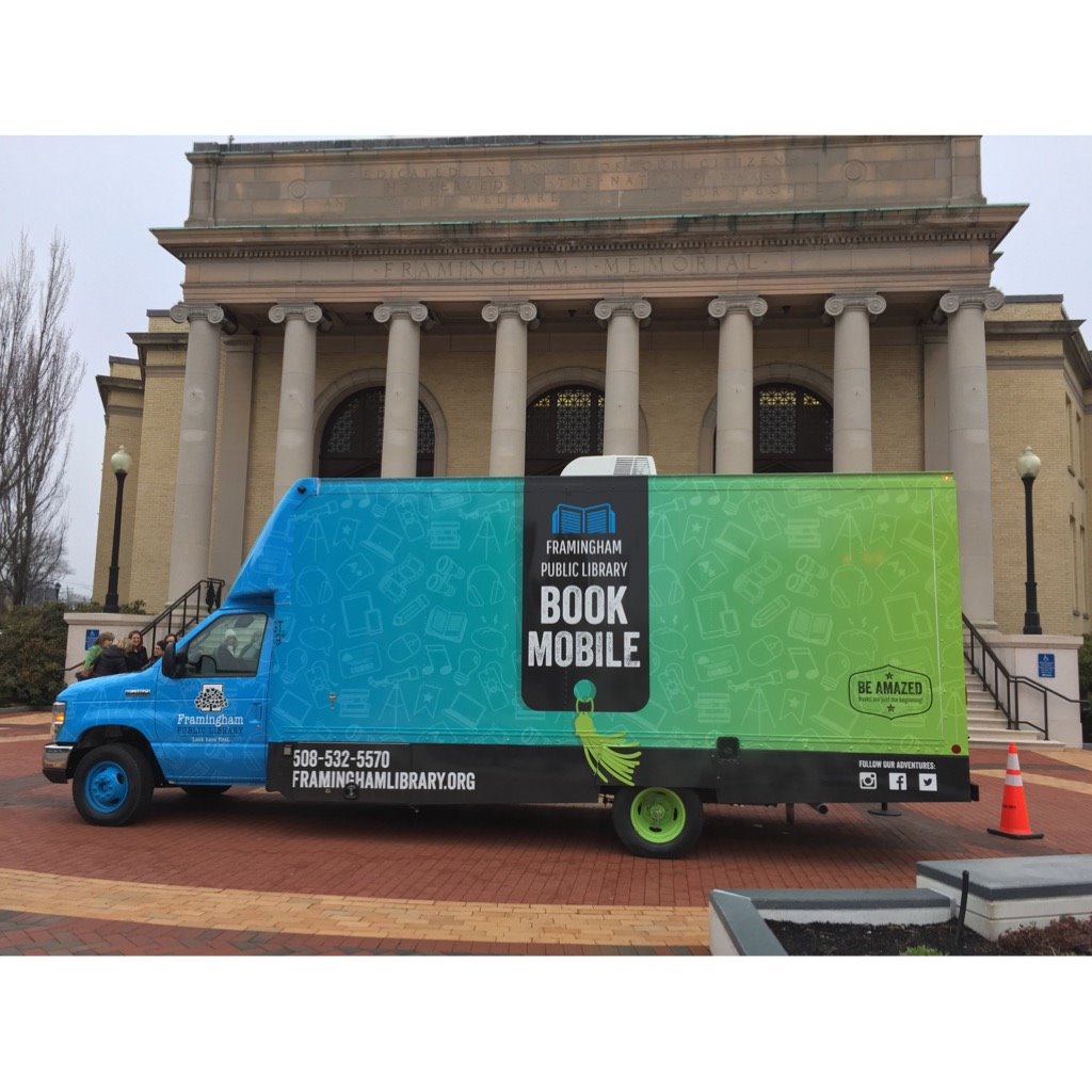 We had a great turnout this morning at city hall of dignitaries and residents for the debut of the <a href="/FramPub/">Framingham Library</a> library's new bookmobile! #Framingham #framinghampubliclibrary #framinghampubliclibraryfoundation #Bookmobile