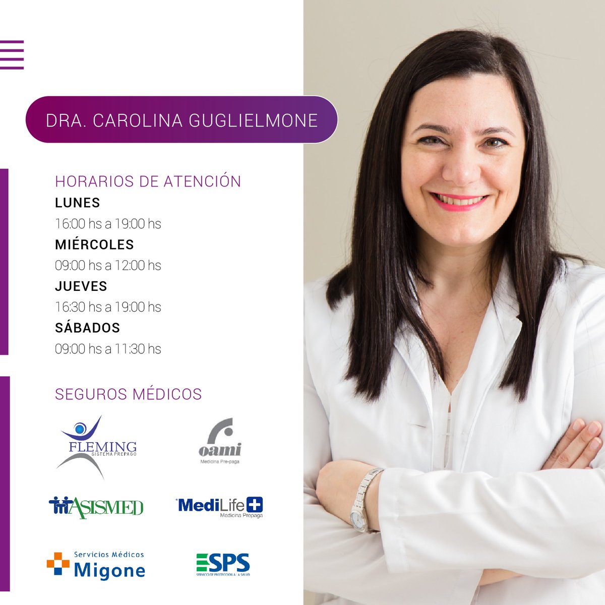 clinicaimapy's tweet photo. La Dra. Carolina Guglielmone, es especialista en dermatología y venereología ¡Ya no esperes tanto para consultar con ella y cambiar tu vida! 

Agenda tu turno al 📱 0986 960 270 
#ClínicaIMA #Especialistas https://t.co/x1i0l9cwSe