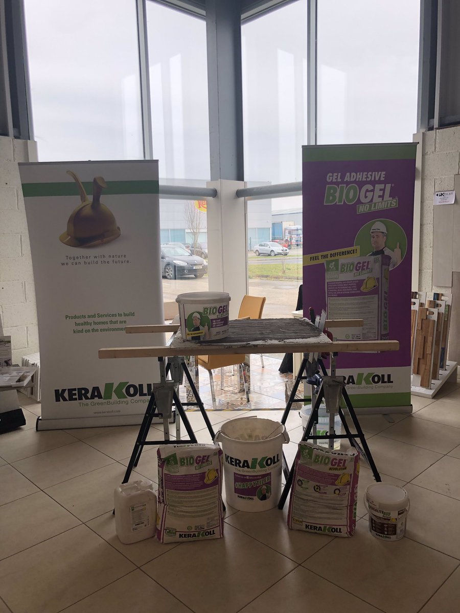 Chris_Kerakoll's tweet photo. Ready for Lenny’s mini meeting on #biogel #nolimits #revolution #geltechnology with PK Tiles in Wexford https://t.co/CIOSWeugS9