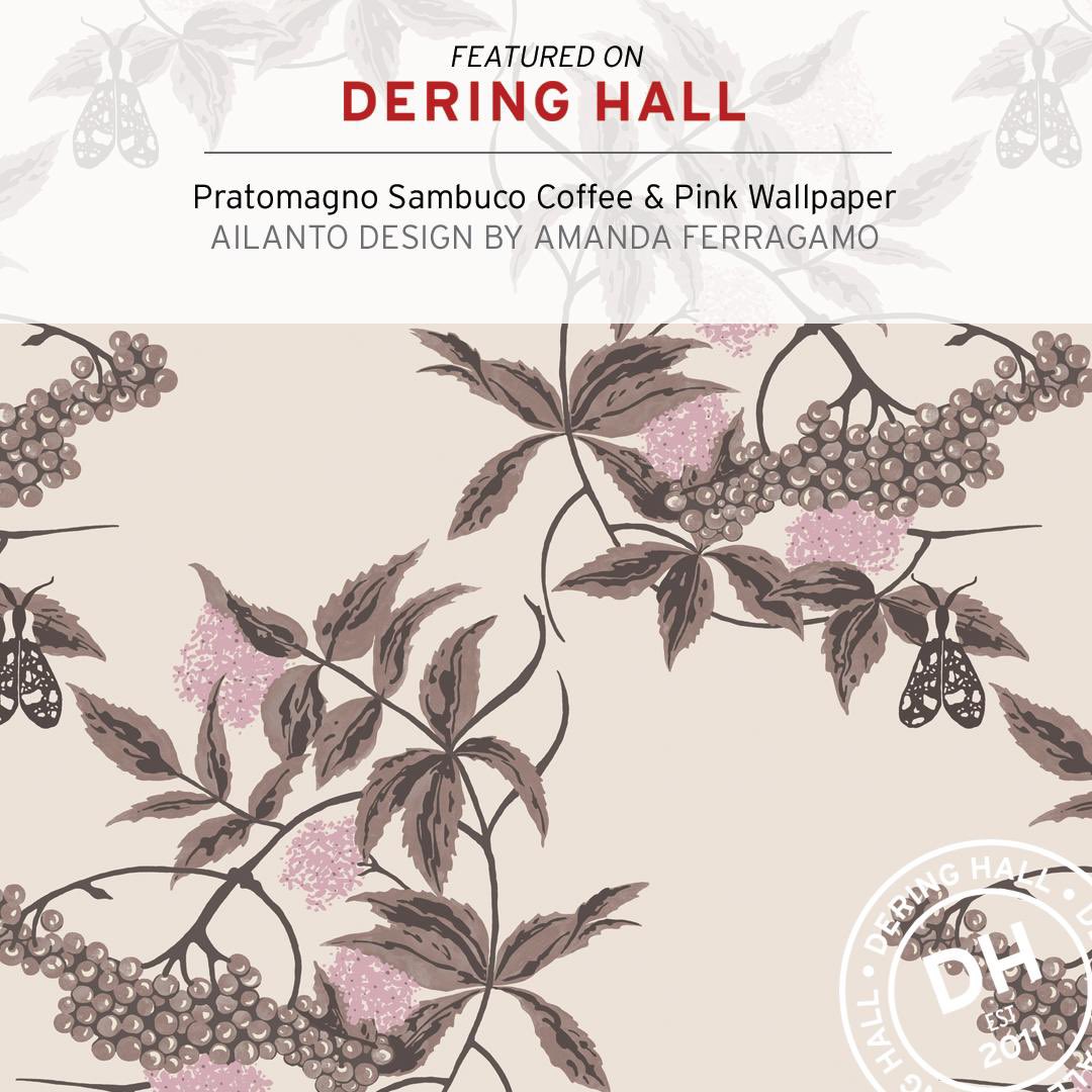 AilantoDesign's tweet photo. We are thrilled to have had our Pratomagno Sambuco wallpaper design in ‘Coffee &amp; Pink’ colourway featured on @DeringHall 
#deringhall #wallpaperdesign #wallpaper #design #wallpaperdesigner #ailantodesign #designfeature https://t.co/zSppZHeEDq