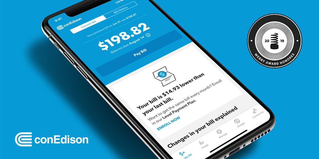 ⚡️ We're excited to announce that our client @ConEdison gained a #Webby honoree for Best Visual Design - Function in the apps, mobile, and voice category! @TheWebbyAwards