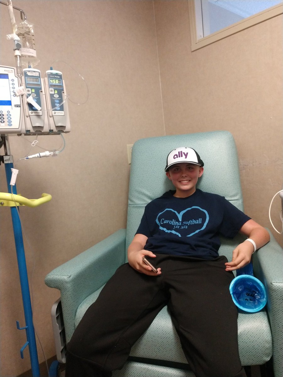 Even while <a href="/teamally3/">Team Ally</a>  is getting chemo, she still thinks of her big sisters <a href="/UNCSoftball/">Carolina Softball</a>   She loves them all!!  #cancersux