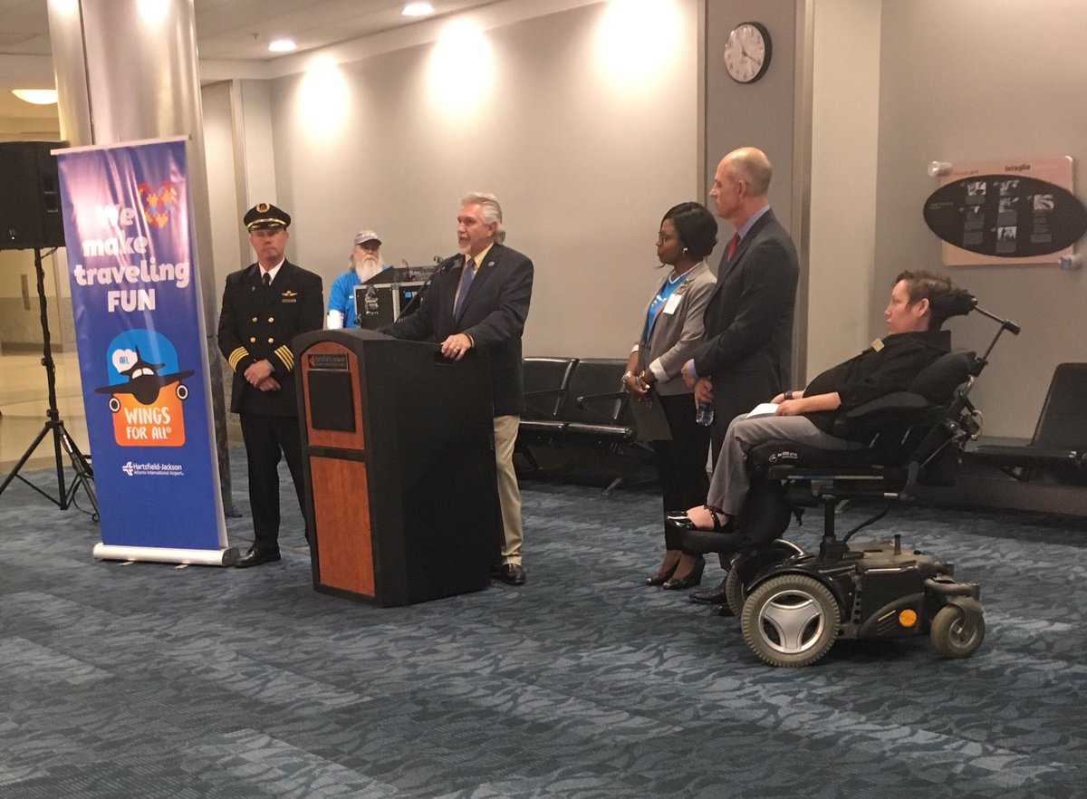 “It’s all about awareness and acclimation. We want people, especially staff, to be aware of our needs. And we want travelers to feel comfortable with the process.” -@SenatorGregKirk on why #WingsForAll is important to passengers coming through @ATLairport