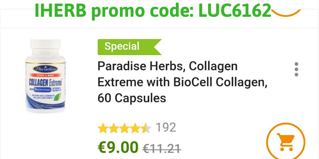 🌟#iHerbCode 🌟
 5% OFF with #promocode ▶LUC6162◀
iherb.com/?rcode=LUC6162
#Collagen is a vital protein of our #Body. Having #youthful looking #skin & #hair optimum levels of #moisture, #Jointflexibility and comfort. #HyaluronicAcid #Chondroitin #beautytips #skincare 
#BodyCare
