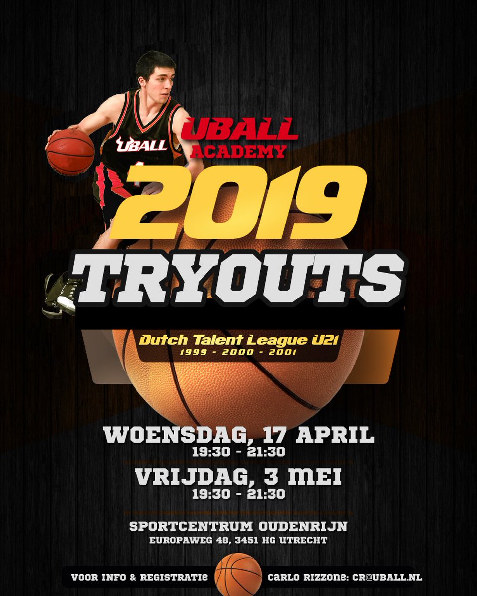 UBALL_Academy's tweet photo. Geboren in 1999, 2000 of 2001 en ambitieus genoeg om volgend seizoen in de Dutch Talent League te spelen? Dan zoekt UBALL jou! Je bent sowieso welkom op onze tryouts op woensdag 17 april of vrijdag 3 mei. Meer info/aanmelding via email bij headcoach Carlo Rizzone (cr@uball.nl) https://t.co/NgqG3bQApg