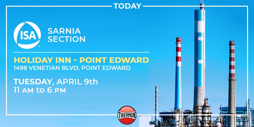 ThermonINC's tweet image. Join us today at the Sarnia ISA Show and Technical Conference. We will be presenting at 1 p.m.: &quot;Heated Sample Line... &apos;Don’t judge a sample line by its jacket – it’s much more!&apos;&quot; We hope to see you!

#Thermon #ThermonInc #HeatProcessing #ISA