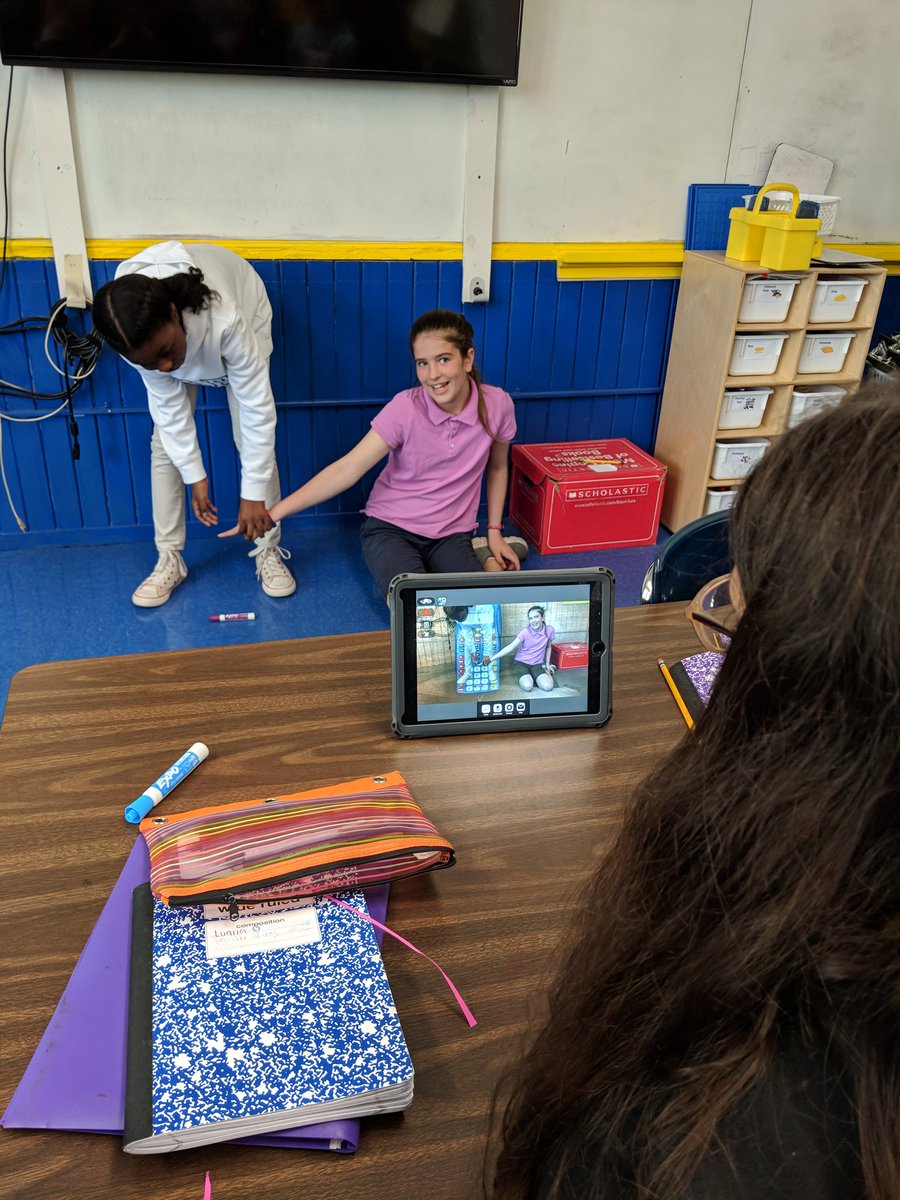 My students never cease to amaze me!!  They are using the blue wall of our classroom to create a green screen in order to record a calculator video they are creating!!  #ProudTeacher #Creativity  #Technology  <a href="/GQES_Dragons/">GQES_Dragons</a>