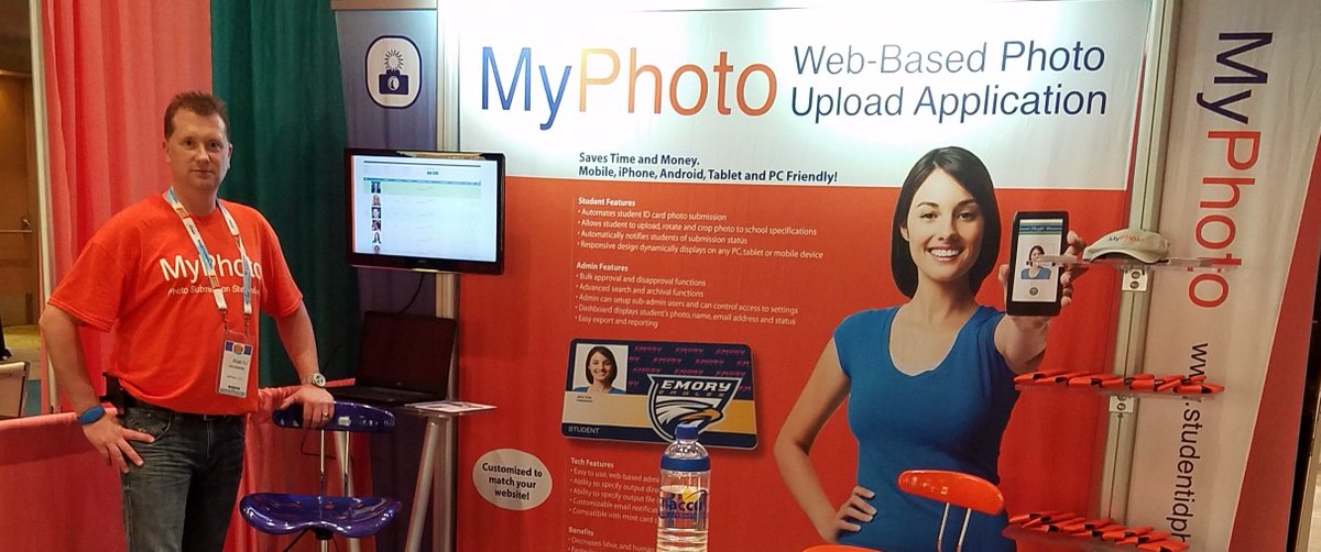 MyPhotoLLC's tweet photo. What’s next for Photo Upload tech? Automated background remover, AI, facial recognition — MyPhoto’s Learning Lab: “The Future is Now: New Advancements in Web Photo Upload. Get the inside scoop in Pod 2 in Exhibit Hall on Wed. morning from 9:30 to 10:30 a.m. #NACCU #StudentIDPhoto https://t.co/f0N4LiWKHJ