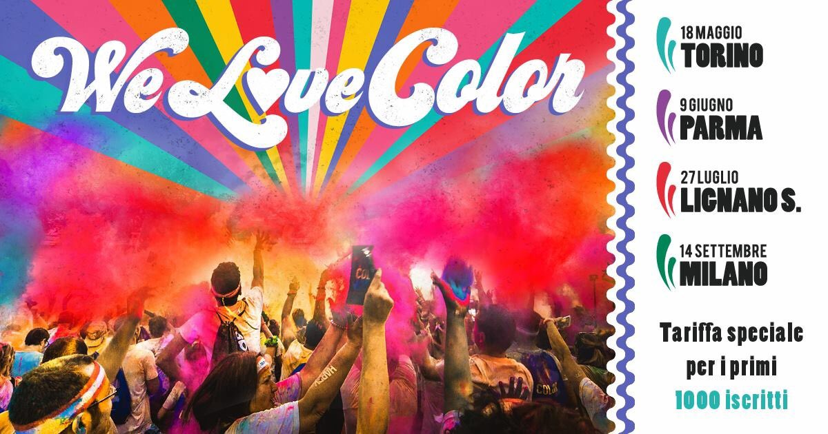 TheColorRunITA's tweet image. Torino, Parma, Lignano Sabbiadoro, Milano: Love is in the air! 
Iscrizioni aperte, con una #tariffaspeciale per i primi mille iscritti!!!