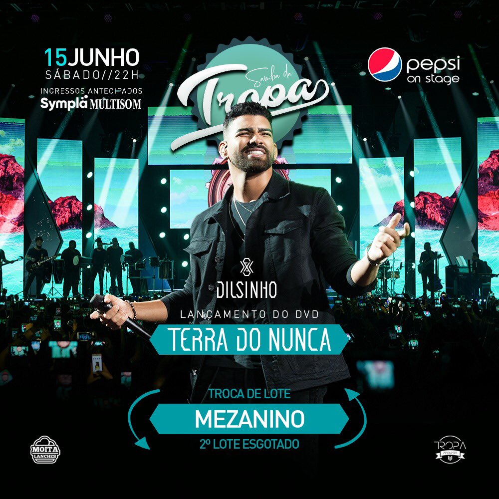 troopeventos's tweet photo. BOOOM 🧨💥

Segundo Lote do Setor Mezanino #ESGOTADO para o Samba da Tropa de Lançamento Exclusivo do DVD “Terra do Nunca” do #DILSINHO !Adquira já o seu ingresso nas lojas Multisom ou online na Sympla .

3º E #ÚLTIMO LOTE JÁ ESTÁ A VENDA !

 🎟👉🏽  https://t.co/DKZhafufVo . https://t.co/SpyXBkODKD